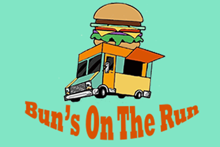 Buns On The Run logo with food truck illustration